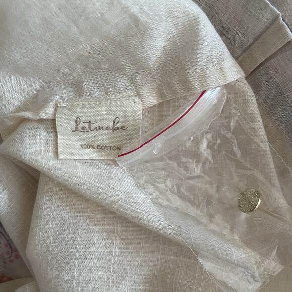 Anthropologie Let Me Be Letmebe Long Sleeve Cream Boho Pastel Cotton Blouse S - Picture 8 of 10